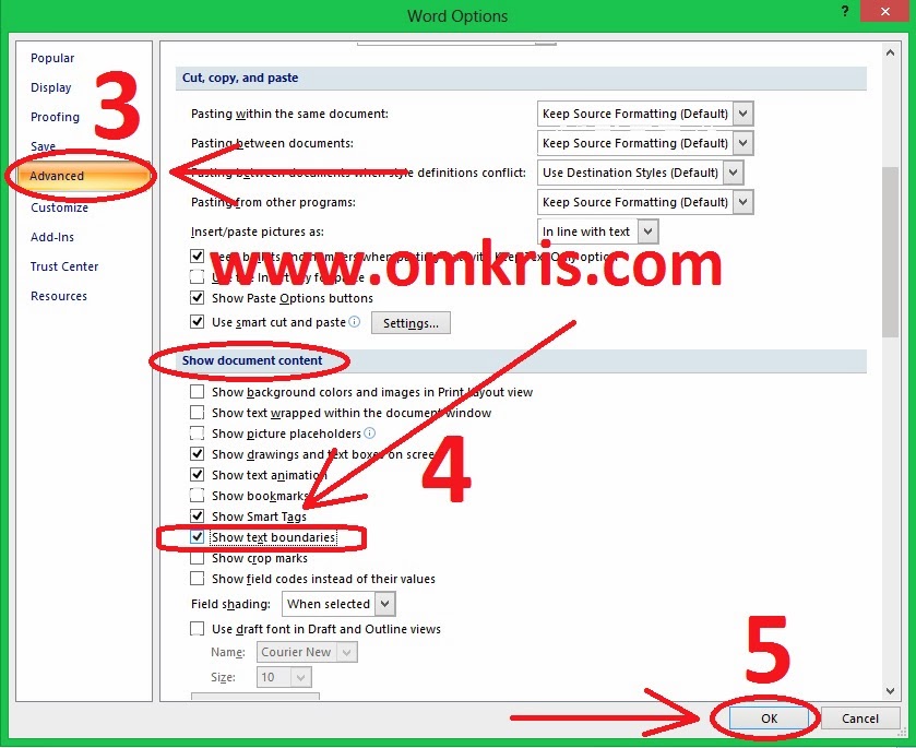 Cara Memunculkan Garis Tepi Margin Di Microsoft Word 2007 2010 2013 Show Text Boundaries Om Kris