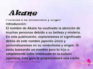 significado del nombre Akane