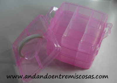 Organizador apilable en color rosa