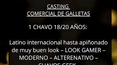 CASTING En Ciudad De México: Se solicitan HOMBRES de 28/38 años y CHAVO de 18/20 para COMERCIAL