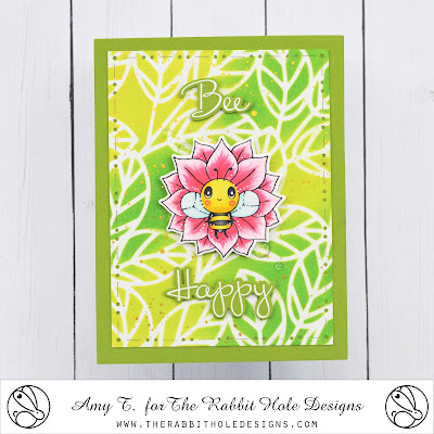 Sunny Days and Rainbows Stamp and Die Set illustrated by Agota Pop, Peaceful Bee Stamp and Die Set, Amanda Stencil, You've Been Framed Layering Dies by The Rabbit Hole Designs #therabbitholedesignsllc #therabbitholedesigns #trhd