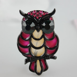 Fashion Rhinestone Owl Brooch