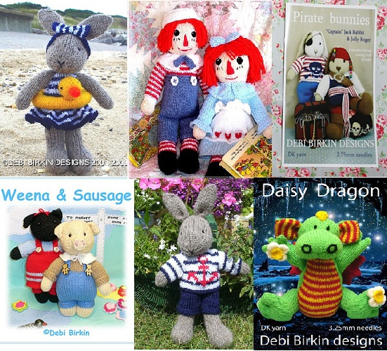 Knitted Toy, Doll, Raggedy Ann, Bear and Animal Patterns