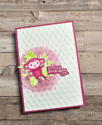 Little monkey stampin up baby card