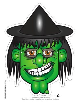 Ugly Witch Free Printable Mask.