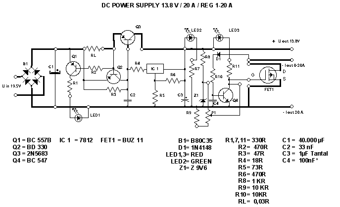 Power Current Limiter 13v 20A Circuit