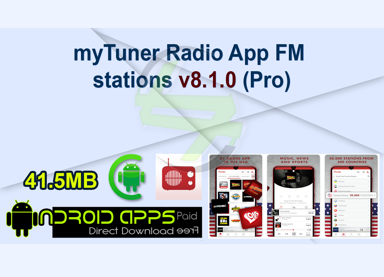 myTuner Radio App: FM stations v8.1.0 (Pro)