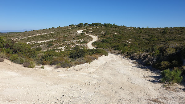 The white chalky track is distinctive across the landscape