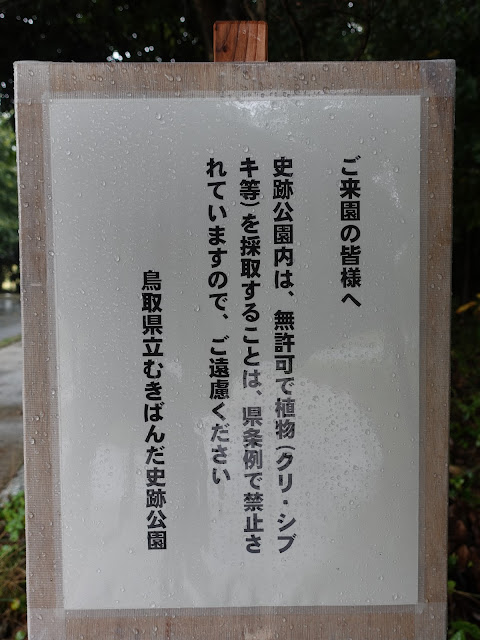 鳥取県西伯郡大山町妻木　鳥取県立むきばんだ史跡公園　弥生のムラ入り口の立て看板