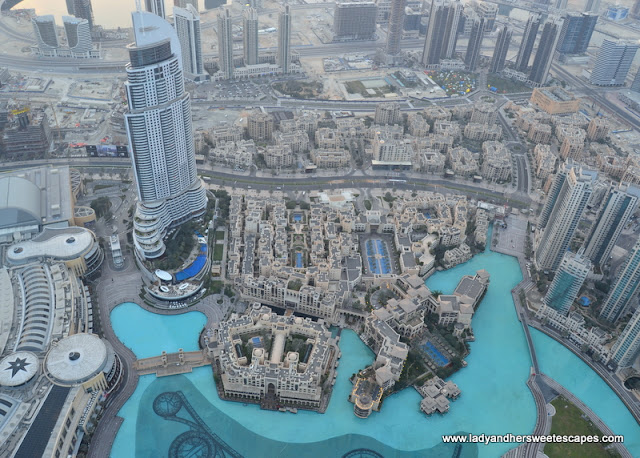 view of Downtown Dubai from Burj Khalifa