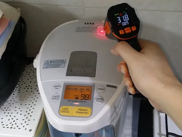 PANASONIC NC-SU403P 電熱水瓶，測量排氣口溫度
