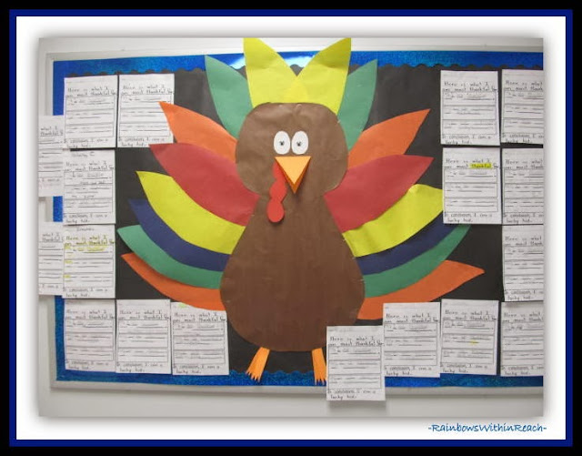 Turkey Writing for Thanksgiving via RainbowsWithinReach