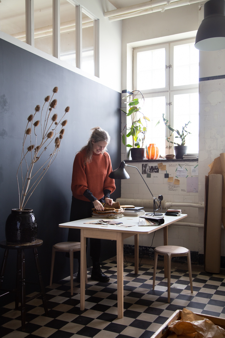 Helen's Malmö Studio in a Warehouse,  And a Smart Space-saving Table!