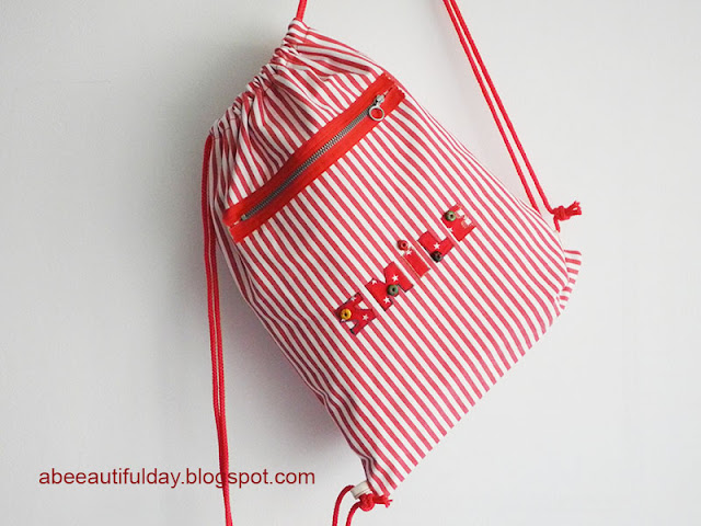 Lined Drawstring Backpack pdf pattern-Mihaela Alexandrescu