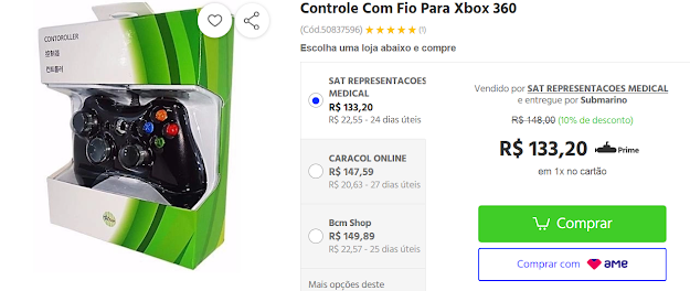 Controle xbox 360 generico em 2020