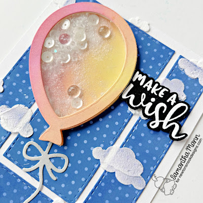 Make a Wish Shaker Card by Samantha Mann for Newton's Nook Designs, Birthday Card, Distress Inks, Shaker, Cards, Card Making, Handmade Cards, Balloons, #newtonsnook #newtonsnookdesigns #distressinks #birthdaycard #shaker #shakercard