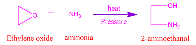 Ethylene oxide reaction with ammonia