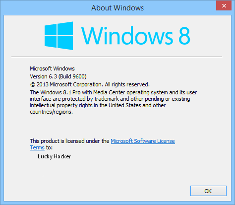 Registered Softwares: Windows 8.1 build 6.3.9600 Pro x64 / x32