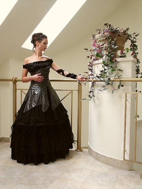 Black wedding dress off the shoulder black wedding dress ball gown