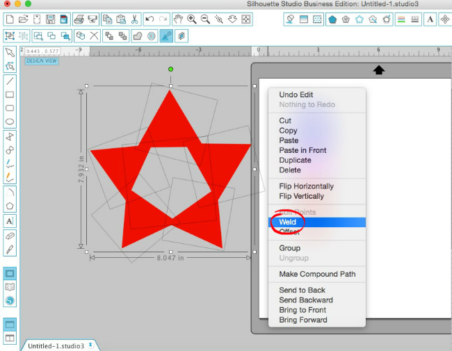 Designing a star in silhouette studio designing in silhouette studio for beginners