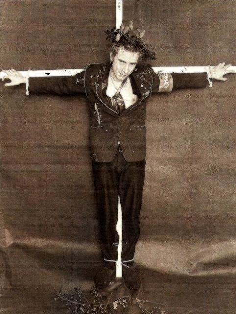 Johnny Rotten crucified