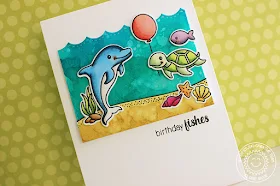 Sunny Studio Stamps: Oceans Of Joy Birthday Fishies Cards by Eloise Blue