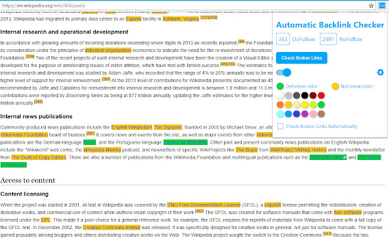 Auto backlink checker