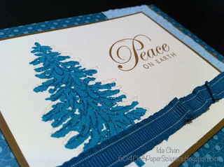 Pacific Blue Evergreen Christmas card by Ida Chan