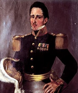 Dibujo de José María Córdova con ropa militar