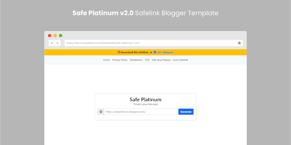 Safe Platinum v2.0 Safelink Blogger Template Premium Free