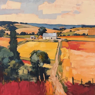 PATCHWORK FIELDS painting Jim Musil