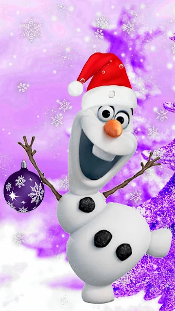 Snowman Olaf, Xmas, Merry Christmas, Frozen, Winter, Tree, Mobile Wallpaper.