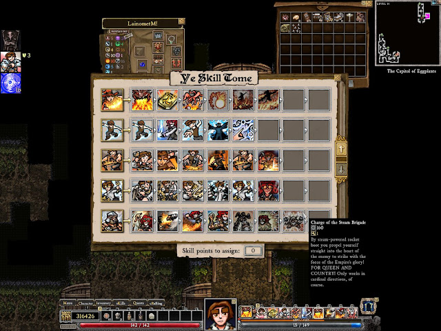 Dungeons of Dredmor skills screenshot