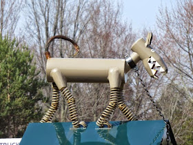 dog made of recycled junk