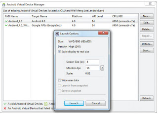 AVDs with different API levels 