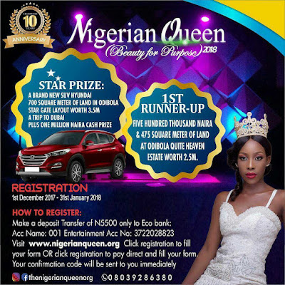  [Event] The 10th Nigeria Queen 2018 edition (beauty for purpose)