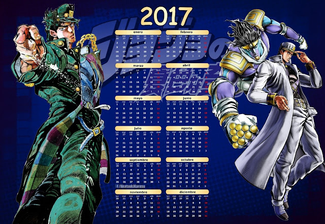 jojo kujo jotaro star platinum calendar 