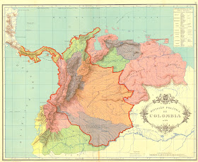 Mapa detallado de la Gran Colombia en 1824