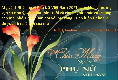 Những Lời chúc mừng 20-10 hay nhất tặng chị em phụ nữ Việt Nam 2015