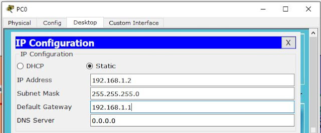 pengaturan ip address untuk pc0