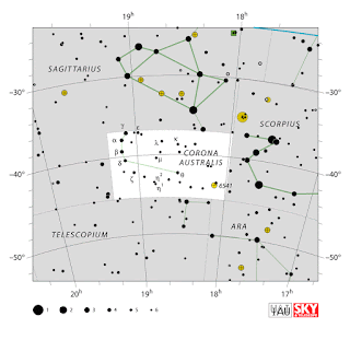 IAU: Карта на съзвездието Южна корона | Corona Australis