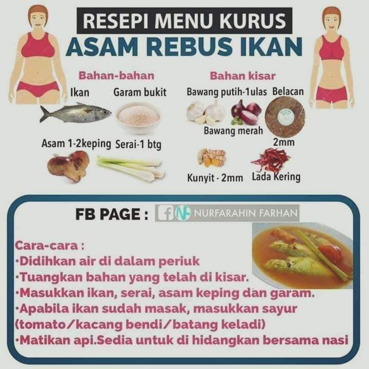 tips kurus resepi sihat sedap menu diet