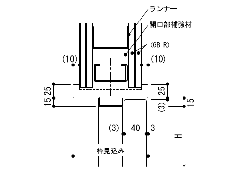 4-24-1　標準型建具枠（鋼製建具）断面