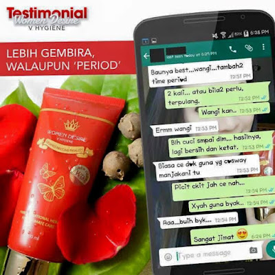 TESTIMONI PENGGUNA WOMEN DESIRE V HYGINE FEMININE WASH 