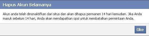 cara menghapus akun facebook