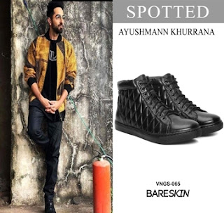 ayushmann khurana spotted in Bareskin leather sneakers