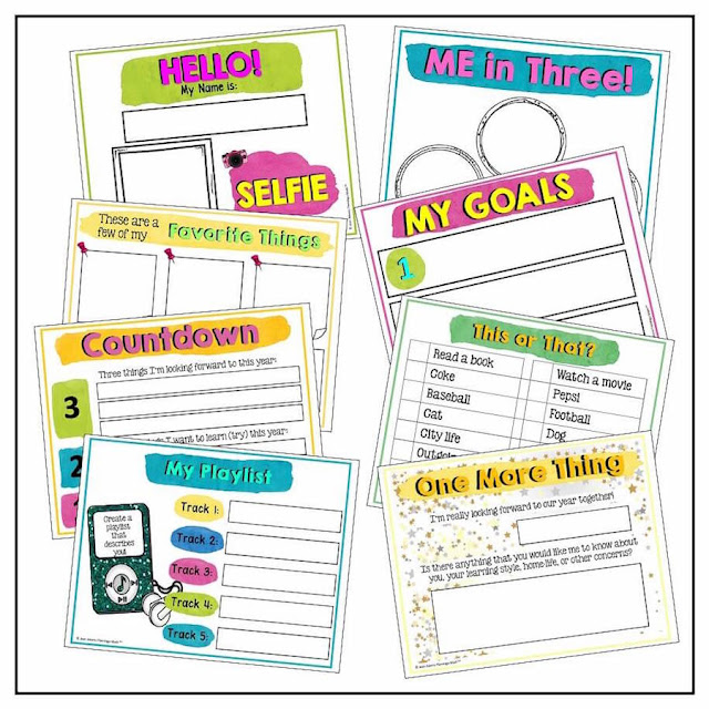 This all about me activity comes from a long list of back to school tips for teachers. In addition to high school classroom decor, you can also find classroom management tips, interactive notebook tips, and first day of school activities!