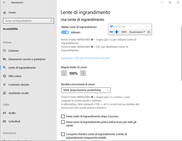 lente-ingrandimento-impostazioni