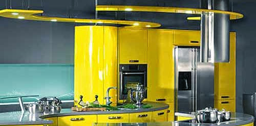 Dekorasi Desain Dapur Warna Kuning Terbaru