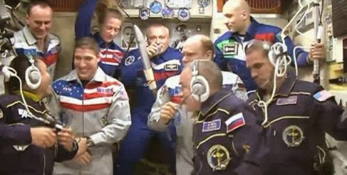 Olympic Torch Arrives At International Space Station